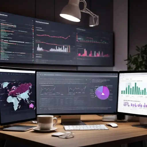 Színes analitikai grafikonok és statisztikai mutatók egy webes admin felületen a látogatói forgalom optimalizálásához