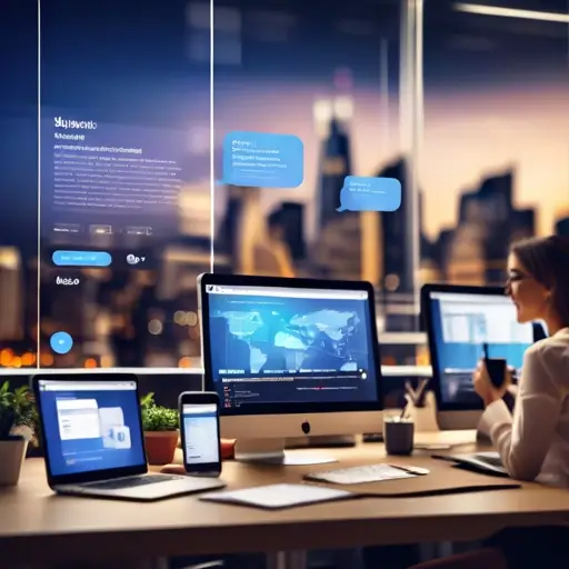 Képernyőn diagramok és közösségi média ikonok a digitális marketing hatékonyságának elemzéséhez