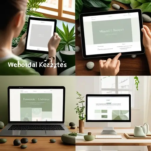 Laptop képernyőjén színes weboldalterv, körülötte jegyzet és prototípus vázlatok láthatóak