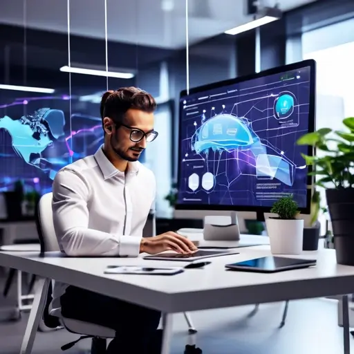 Laptop kijelzőn AI-ikon mellett futó kódrészletek és weblapterv vázlat a mesterséges intelligencia alapú webfejlesztéshez