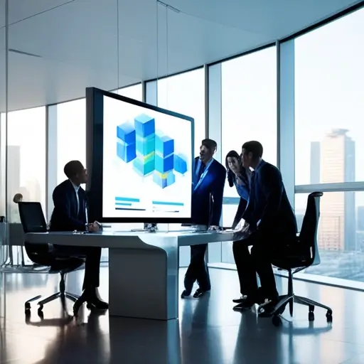 Laptopon megjelenő letisztult vállalati weboldal főoldala élénk színekkel és átlátható menüsorral