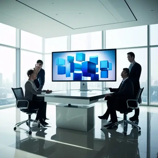 Marketingesek elemzik a vállalati weboldal forgalmi statisztikáit nagy képernyős prezentáció keretében